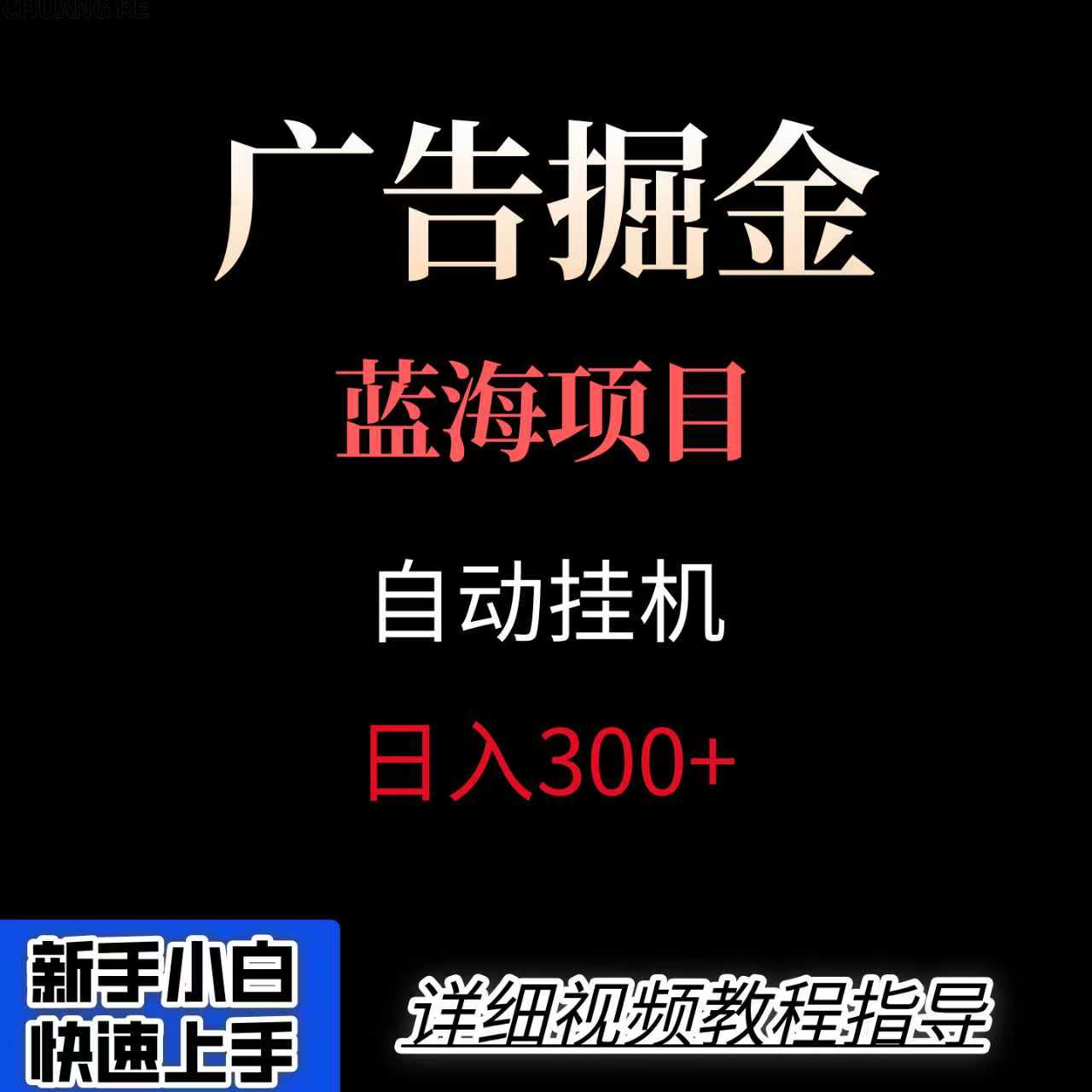 广告自动挂机掘金项目，小白轻松入手，迈出实现副业收入大于主业收入的一步-桂芽网创