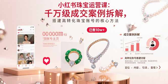 小红书珠宝运营课：千万级成交案例拆解，搭建高转化珠宝账号的核心方法-桂芽网创