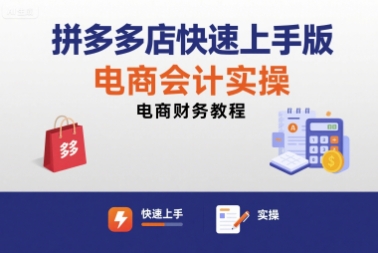 拼多多店快速上手版电商会计实操-电商财务教程-桂芽网创