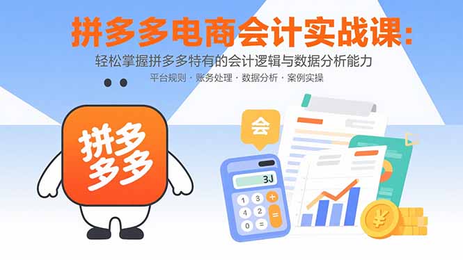拼多多电商会计实战课：轻松掌握拼多多特有的会计逻辑与数据分析能力-桂芽网创