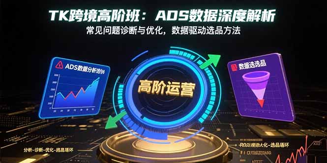 TK跨境高阶班：ADS数据深度解析，常见问题诊断与优化，数据驱动选品方法-桂芽网创