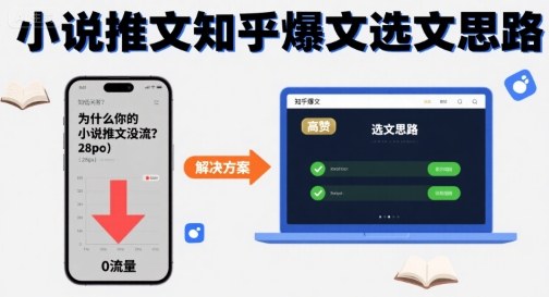 为什么你的小说推文没流量？小说推文知乎爆文选文思路-桂芽网创