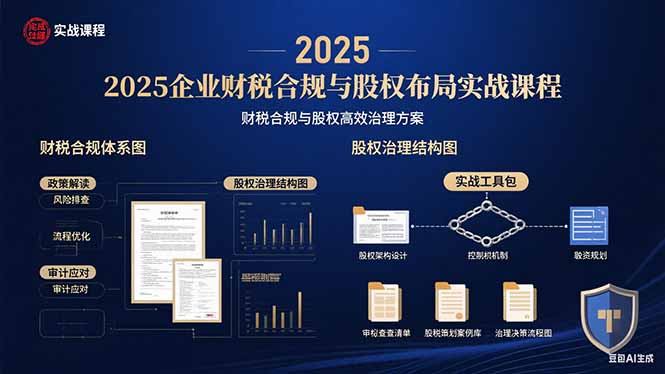 2025企业财税合规与股权布局的实战课程：财税合规与股权高效治理方案-桂芽网创
