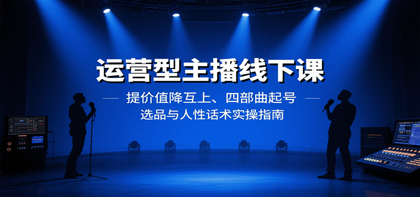 运营型主播线下课：提价值降互上、四部曲起号、选品与人性话术实操指南-桂芽网创