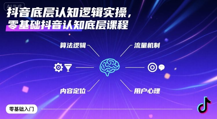 抖音底层认知逻辑实操，零基础抖音认知底层课程-桂芽网创