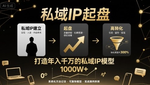 私域IP起盘，私域ip建立、起盘、高转化，打造年入千万的私域ip模型-桂芽网创