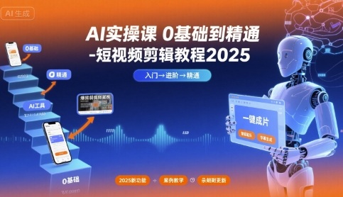 AI实操课0基础到精通-短视频剪辑教程2025-桂芽网创