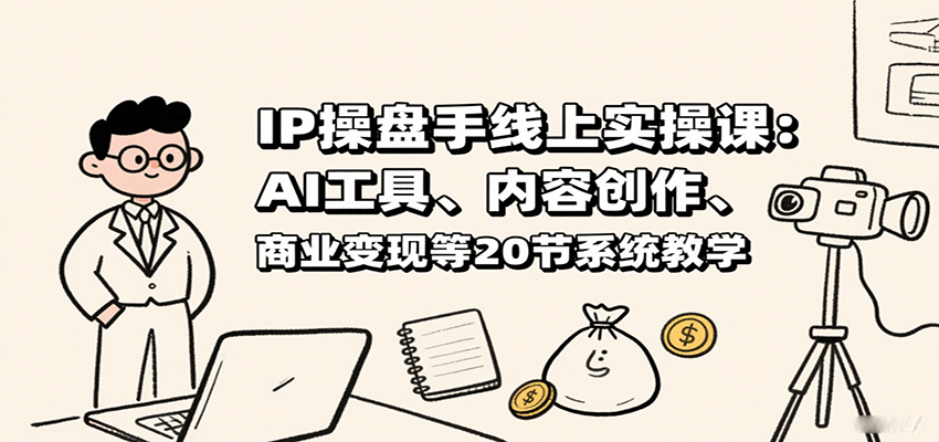 IP操盘手线上实操课：AI工具、内容创作、商业变现等20节系统教学-桂芽网创