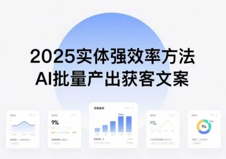 实体强效率方法：AI批量产出获客文案，2025年普通人拥抱AI，实现实体创收-桂芽网创