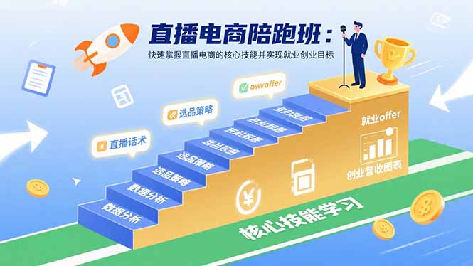直播电商陪跑班：快速掌握直播电商的核心技能并实现就业/创业目标-桂芽网创