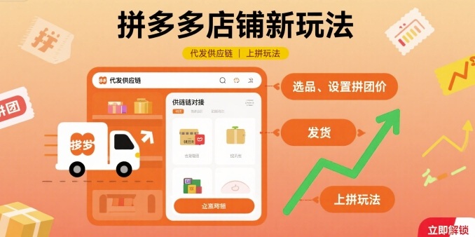 拼多多店铺新玩法，代发供应链上拼玩法-桂芽网创