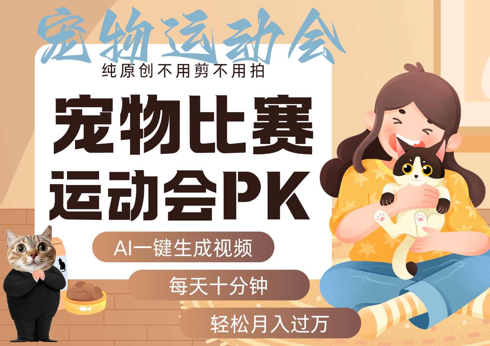 AI萌宠运动员跳水 射击 篮球 足球比赛 每天十分钟 附详细提示词文案库 代替做…-桂芽网创