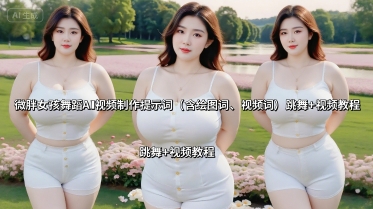 微胖女孩舞蹈AI视频制作提示词(含绘图词、视频词) 跳舞+视频教程-桂芽网创