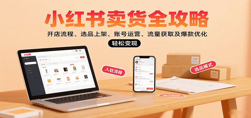 小红书卖货全攻略：开店流程、选品上架、账号运营、流量获取及爆款优化，轻松变现-桂芽网创