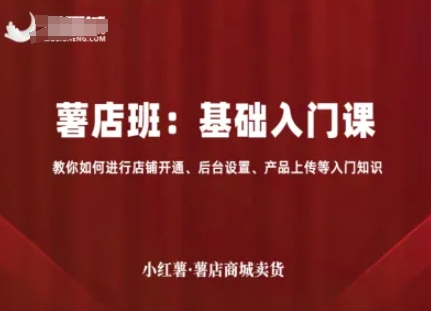 小红薯薯店商城卖货，基础入门课，教你如何进行店铺开通、后台设置、产品上传等入门知识-桂芽网创
