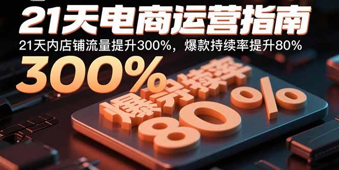 21天电商运营指南：21天内店铺流量提升300%，爆款持续率提升80%-桂芽网创