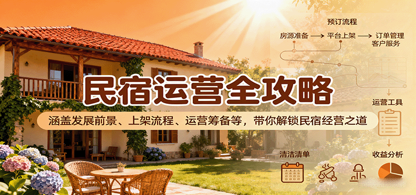民宿运营全攻略：涵盖发展前景、上架流程、运营筹备等，带你解锁民宿经营之道-桂芽网创
