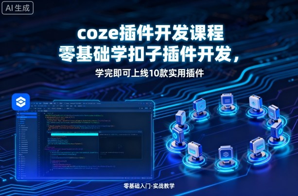 coze插件开发课程，零基础学扣子插件开发，学完即可上线10款实用插件-桂芽网创
