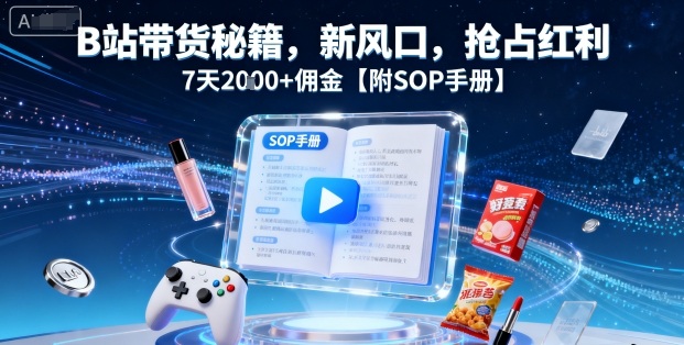 B站带货秘籍，新风口，抢占红利，7天2k+佣金【附SOP手册】-桂芽网创