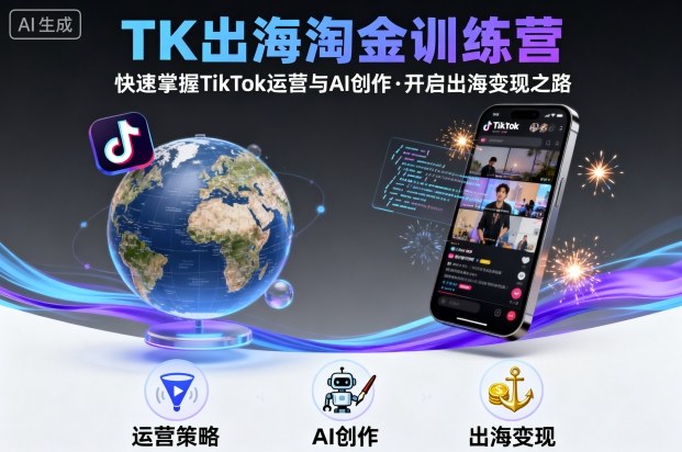 TK出海淘金训练营，助你快速掌握TikTok运营与AI创作，开启出海变现之路-桂芽网创