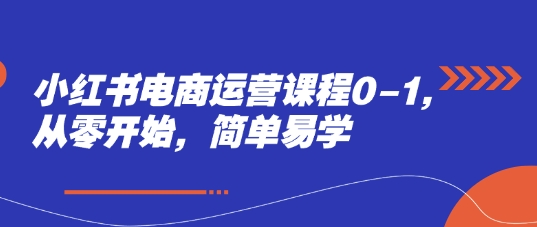 小红书电商运营课程0-1，从零开始，简单易学-桂芽网创