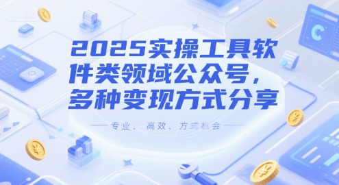 2025实操工具软件类领域公众号，多种变现方式分享-桂芽网创