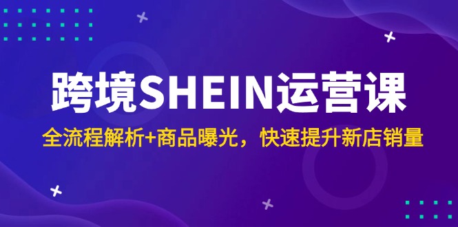 跨境SHEIN运营课，全流程解析+商品曝光，快速提升新店销量-桂芽网创