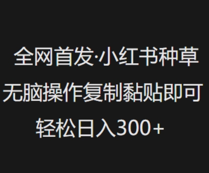 全网首发，小红书种草无脑操作，复制黏贴即可，轻松日入3张-桂芽网创