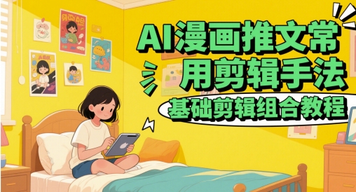 AI漫画推文常用剪辑手法，基础剪辑组合教程-桂芽网创