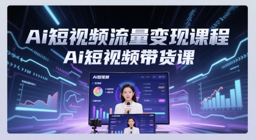 Ai短视频流量变现课程，Ai短视频带货课-桂芽网创