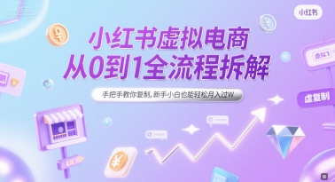 小红书虚拟电商从0到1全流程拆解，手把手教你复制，新手小白也能轻松月入过W-桂芽网创