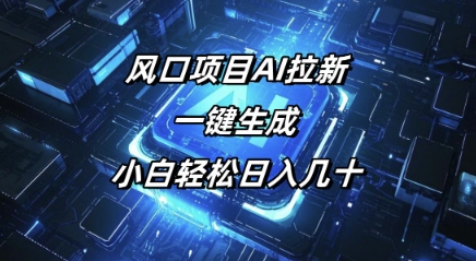 风口项目AI拉新，一键生成，小白轻松日入几十-桂芽网创