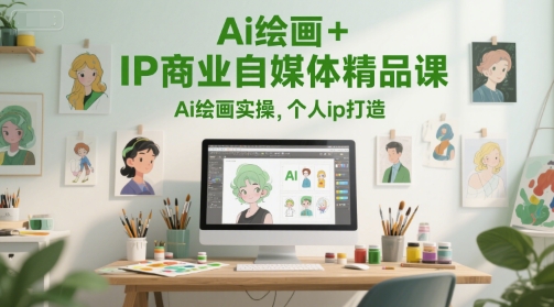 Ai绘画+IP商业自媒体精品课，Ai绘画实操，个人ip打造-桂芽网创
