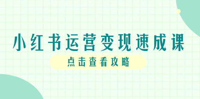 小红书运营变现速成课，账号搭建到暴力起号，个人IP全流程指南-桂芽网创