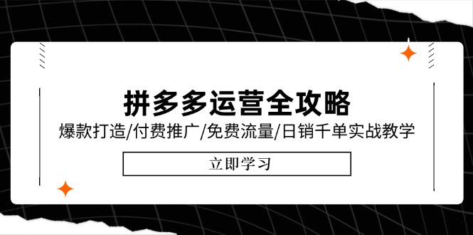 拼多多运营全攻略，爆款打造/付费推广/免费流量/日销千单实战教学/6月更新-桂芽网创