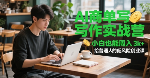 AI商单写作实战营，小白也能周入3k+，给普通人的低风险创业课-桂芽网创