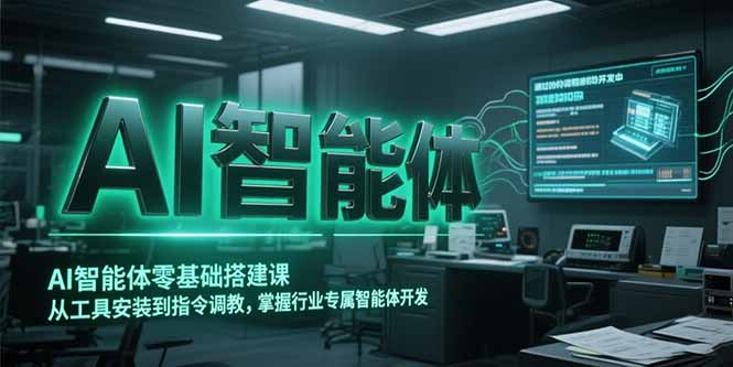 AI智能体零基础搭建课，从工具安装到指令调教，掌握行业专属智能体开发…-桂芽网创