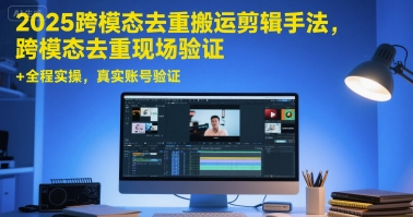2025跨模态去重搬运剪辑手法，跨模态去重现场验证 +全程实操，真实账号验证-桂芽网创