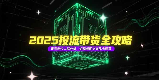 2025投流带货全攻略，账号定位人群分析，短视频图文商品卡运营-桂芽网创