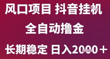 风口项目，六月最新玩法抖音无人挂G，全自动撸金，长期稳定 日入2k+【揭秘】-桂芽网创
