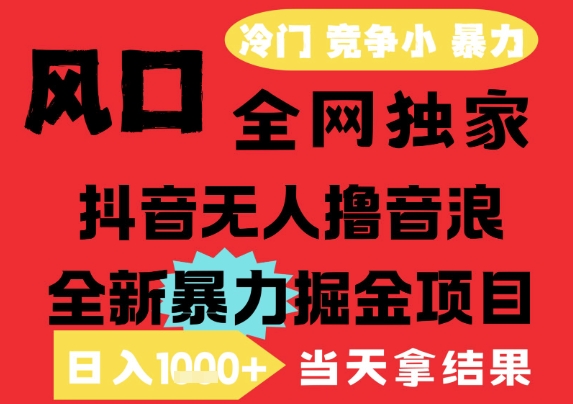 25年6月高爆抖音无人直播最新撸音浪掘金项目，解放双手小白可做，无脑日入1k+，门槛低【揭秘】-桂芽网创