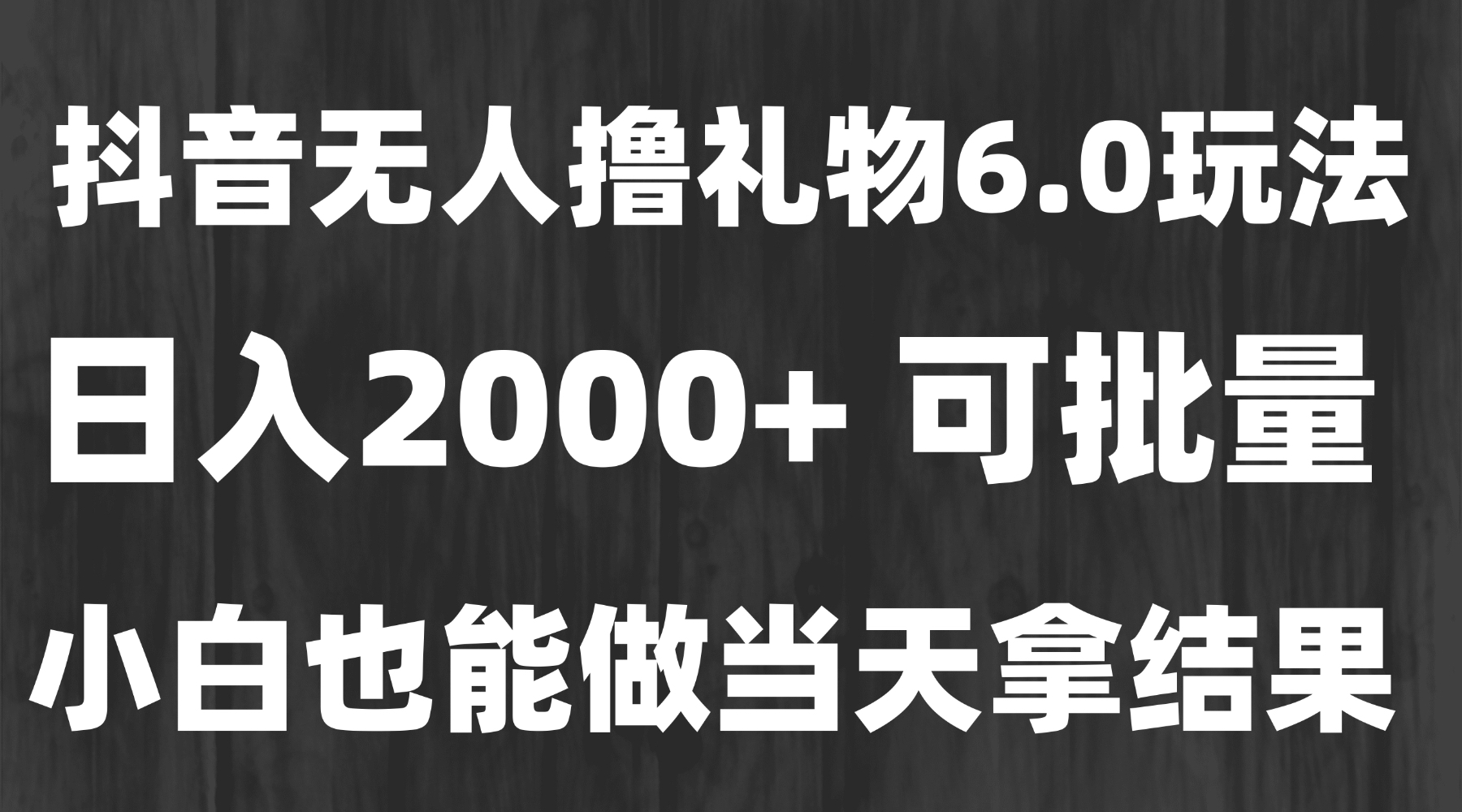 最新风口暴力撸金技术，无人撸礼物，长期稳定 一天收益2000+，小白当天…-桂芽网创