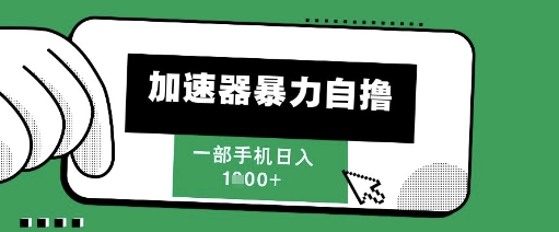 205新风口，加速器暴力自撸，单机日入1k+【揭秘】-桂芽网创