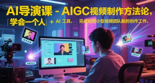 AI导演课-AIGC视频制作方法论，学会一个人+AI工具，完成如同小型视频团队般的创作工作，实现导演梦-桂芽网创