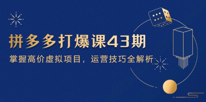 拼多多打爆课第 43 期，掌握高价虚拟项目，运营技巧全解析(15节-桂芽网创