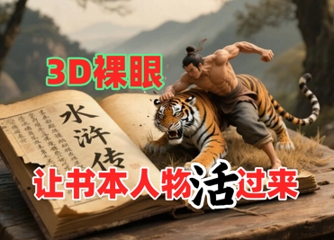 书本人物裸眼3D视频，新的玩法，流量超猛，保姆级教程-桂芽网创