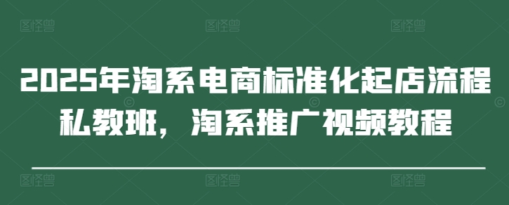 2025年淘系电商标准化起店流程私教班，淘系推广视频教程-桂芽网创