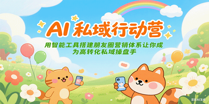 AI私域行动营：用智能工具搭建朋友圈营销体系让你成为高转化私域操盘手-桂芽网创