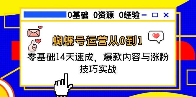 蝴蝶号运营从0到1，零基础14天速成，爆款内容与涨粉技巧实战-桂芽网创