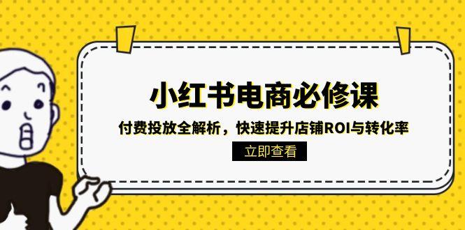 小红书电商必修课：付费投放全解析，快速提升店铺ROI与转化率-桂芽网创